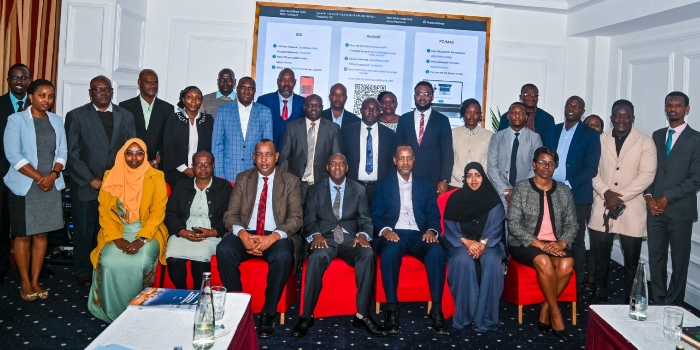 Leaders from key government departments, agencies, and partners during the Multi-Sectoral Technical Team Workshop on the implementation of the 4th Pastoral Leadership Summit (PLS) Resolutions, Nairobi.