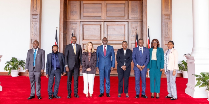 President William Ruto meets a delegation from the World Meteorological Organization. Photo by William Ruto.